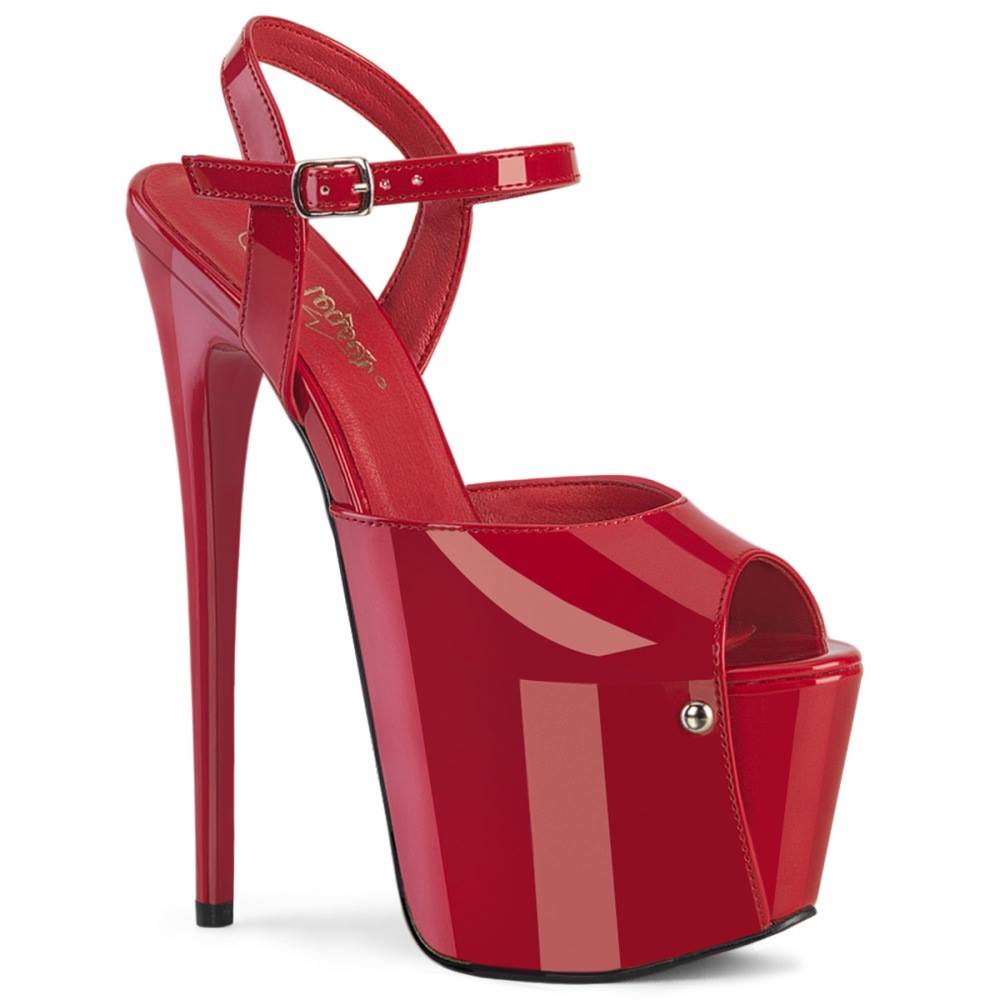 Pleaser - JUBILANT09 Sandale à bride à la cheville, Pole dance chaussures - Rouge Product image